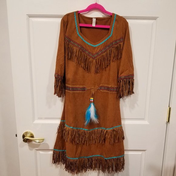 Amscan Other - Girls' Native American Costume Dress & BRAIDED WIG, EUC to LIKE NEW